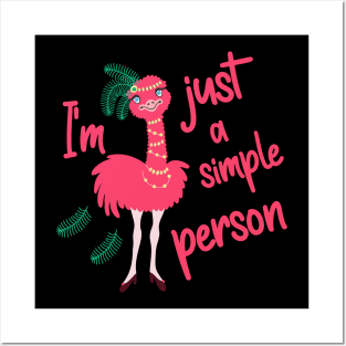 I am Just a Simple Person Ostrich Chick Posters and Art